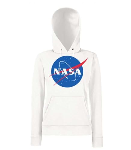 Damen Hoodie Pullover mit NASA Logo - Weiss XXL von NIMAMA