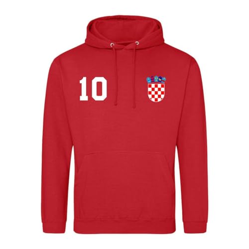 Kroatien Herren Hoodie Hrvatska Trikot Pullover Personalisiert mit Wunschname & Nummer - Rot M von NIMAMA