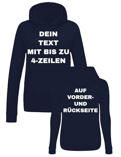 NIMAMA Damen Hoodie Bedrucken Lassen - Mit Wunschtext personalisiert - Kapuzenpullover als Geschenk für Damen selbst gestalten - Navyblau L NIMAMA Damen Hoodie Bedrucken Lassen - Mit Wunschtext personalisiert - Kapuzenpullover als Geschenk für Damen selbst gestalten - Navyblau L von NIMAMA