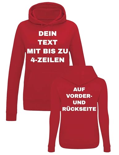 NIMAMA Damen Hoodie Bedrucken Lassen - Mit Wunschtext personalisiert - Kapuzenpullover als Geschenk für Damen selbst gestalten - Rot L NIMAMA Damen Hoodie Bedrucken Lassen - Mit Wunschtext personalisiert - Kapuzenpullover als Geschenk für Damen selbst gestalten - Rot L von NIMAMA