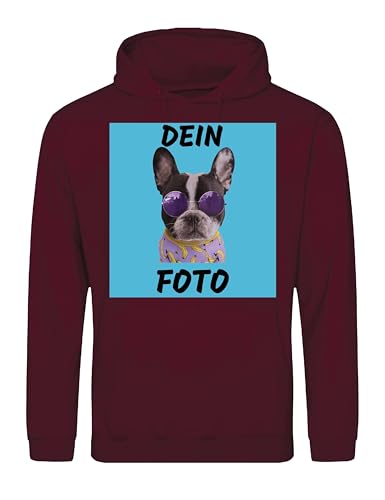 NIMAMA Herren Hoodie Bedrucken Lassen - Mit Wunschfoto personalisiert - Kapuzenpullover als Geschenk für Männer selbst gestalten - Burgundy 5XL NIMAMA Herren Hoodie Bedrucken Lassen - Mit Wunschfoto personalisiert - Kapuzenpullover als Geschenk für Männer selbst gestalten - Burgundy 5XL von NIMAMA