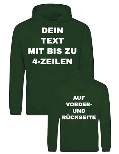 NIMAMA Herren Hoodie Bedrucken Lassen - Mit Wunschtext personalisiert - Kapuzenpullover als Geschenk für Männer selbst gestalten - Flaschengrün M NIMAMA Herren Hoodie Bedrucken Lassen - Mit Wunschtext personalisiert - Kapuzenpullover als Geschenk für Männer selbst gestalten - Flaschengrün M von NIMAMA