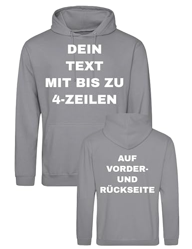 NIMAMA Herren Hoodie Bedrucken Lassen - Mit Wunschtext personalisiert - Kapuzenpullover als Geschenk für Männer selbst gestalten - Graumeliert XL NIMAMA Herren Hoodie Bedrucken Lassen - Mit Wunschtext personalisiert - Kapuzenpullover als Geschenk für Männer selbst gestalten - Graumeliert XL von NIMAMA
