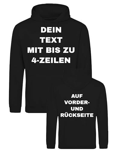 NIMAMA Herren Hoodie Bedrucken Lassen - Mit Wunschtext personalisiert - Kapuzenpullover als Geschenk für Männer selbst gestalten - Schwarz M von NIMAMA