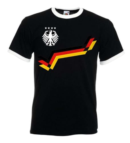 NIMAMA Herren T-Shirt Deutschland Retro Trikot Fußball - Schwarz S NIMAMA Herren T-Shirt Deutschland Retro Trikot Fußball - Schwarz S von NIMAMA