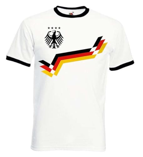 NIMAMA Herren T-Shirt Deutschland Retro Trikot Fußball - Weiß 3XL von NIMAMA