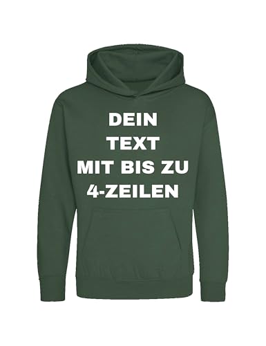 NIMAMA Kinder Hoodie Bedrucken Lassen - Mit Wunschtext personalisiert - Kapuzenpullover als Geschenk für Jungen und Mädchen selbst gestalten - Flaschengrün 9-11 Jahre NIMAMA Kinder Hoodie Bedrucken Lassen - Mit Wunschtext personalisiert - Kapuzenpullover als Geschenk für Jungen und Mädchen selbst gestalten - Flaschengrün 9-11 Jahre von NIMAMA