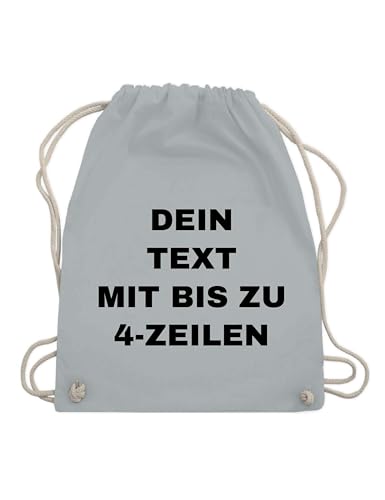 NIMAMA Turnbeutel Baumwollbeutel Bedrucken Lassen - Mit Wunschtext personalisiert - Einkaufstasche als Geschenk für Damen und Herren selbst gestalten - Hellgrau NIMAMA Turnbeutel Baumwollbeutel Bedrucken Lassen - Mit Wunschtext personalisiert - Einkaufstasche als Geschenk für Damen und Herren selbst gestalten - Hellgrau von NIMAMA