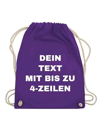 NIMAMA Turnbeutel Baumwollbeutel Bedrucken Lassen - Mit Wunschtext personalisiert - Einkaufstasche als Geschenk für Damen und Herren selbst gestalten - Violett NIMAMA Turnbeutel Baumwollbeutel Bedrucken Lassen - Mit Wunschtext personalisiert - Einkaufstasche als Geschenk für Damen und Herren selbst gestalten - Violett von NIMAMA