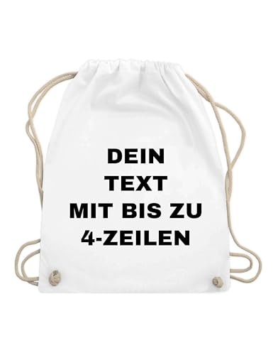 NIMAMA Turnbeutel Baumwollbeutel Bedrucken Lassen - Mit Wunschtext personalisiert - Einkaufstasche als Geschenk für Damen und Herren selbst gestalten - Weiß NIMAMA Turnbeutel Baumwollbeutel Bedrucken Lassen - Mit Wunschtext personalisiert - Einkaufstasche als Geschenk für Damen und Herren selbst gestalten - Weiß von NIMAMA