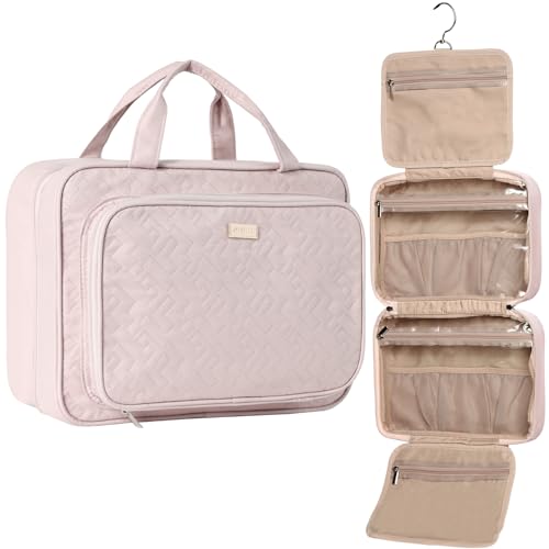 NISHEL Kulturbeutel zum Aufhängen, sichtbarer Make-up-Organizer, Make-up-Tasche für Reisezubehör, Badezimmer-Dusche, Pink, Stilvoll NISHEL Kulturbeutel zum Aufhängen, sichtbarer Make-up-Organizer, Make-up-Tasche für Reisezubehör, Badezimmer-Dusche, Pink, Stilvoll von NISHEL