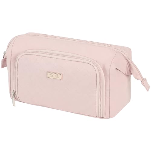 NISHEL Make-up-Tasche, Pink, Customized Front Pocket von NISHEL