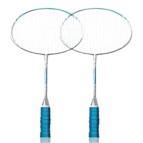 Professioneller Badmintonschläger Badminton-Set for Erwachsene, Herren Und Damen, Offensiv Und Ausdauernd, Einzelschlag-Ausdauertraining for Einsteiger Badmintonschläger(Blue) von NISHISHUAIGE