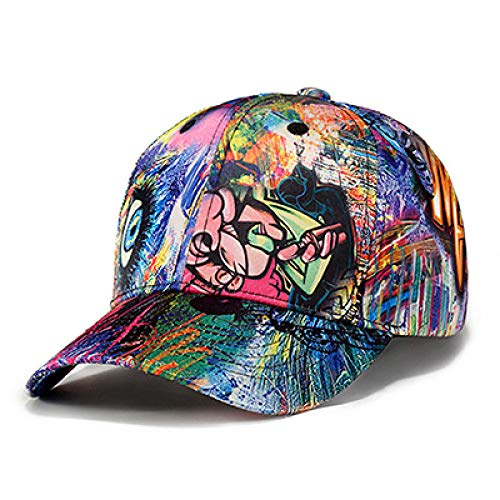 NIUASH Baseball Caps Hip Hop Cap Bunt Bedruckte Baseball Cap Herren verstellbare lässige Sonnenhüte für Frauen Sport Snapback Caps-B von NIUASH