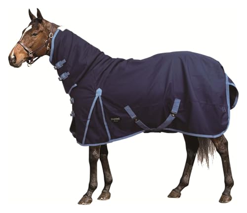 Futter & Schulterzwickel Atmungsaktive Combo Neck Polyester Horse Saddlery Equestrian Equipment 600d Blau Einfarbiger Winter-Pferde-Overall, verdickte Decke, Pferdedecke mit integriertem Nackenwärmer( von NIUSABOU