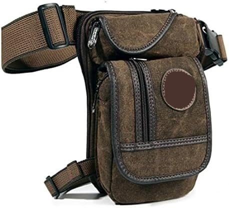 Outdoor Drop Leg Bag Thigh Pack, Canvas/Nylon Herren Drop Beintasche for Männer Taille Fanny Pack Gürtel Oberschenkel Hip Bum Motorrad Messenger Schultertasche Hüfttasche(Coffee) von NIUSABOU