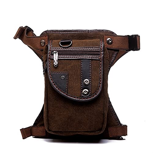 Outdoor Drop Leg Bag Thigh Pack, Vintage Nylon Hüfttasche Casual Herren Beintasche Gürteltasche Ausrüstung Oberschenkeltasche Kofferraum Hüfte oder Bauchtasche Hüfttasche(Canvas Brown) von NIUSABOU