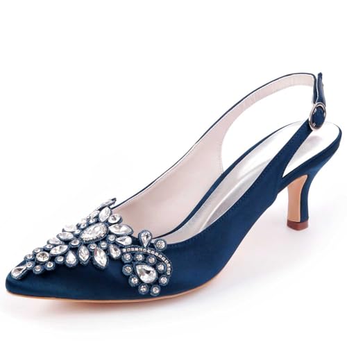 NIUSAIFEI Damen High Stilettos mit geschlossener Spitze und komfortablem Schnalle-Verschluss – ideal für Hochzeiten, Brautkleidungs- & formelle Anlässe von NIUSAIFEI