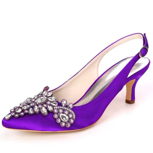 NIUSAIFEI Damen High Stilettos mit geschlossener Spitze und komfortablem Schnalle-Verschluss – ideal für Hochzeiten, Brautkleidungs- & formelle Anlässe von NIUSAIFEI