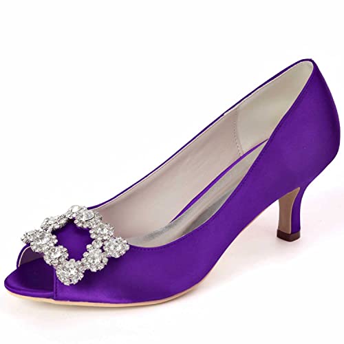 NIUSAIFEI Damen-Stiletto-Pumps mit Rhinestones & Satin-Spitze Elegant für Party & Hochzeit von NIUSAIFEI