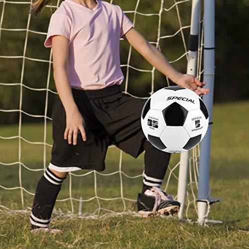 NIZUUONE Schwarz-weißer Fußball, Schülermannschaft, Trainingsspiel, Größe 5, PVC-Material von NIZUUONE