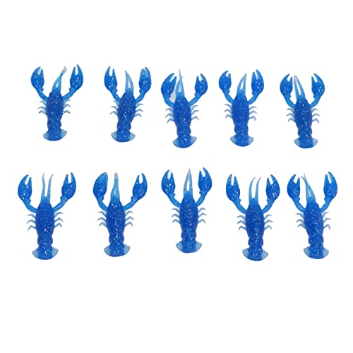 Weicher Angelköder, Crawdad, Garnelenköder, PVC, Künstliche Köder, Bassangeln, Tragbar, Mini-Packung mit 10 Stück (Blue) von NIZUUONE