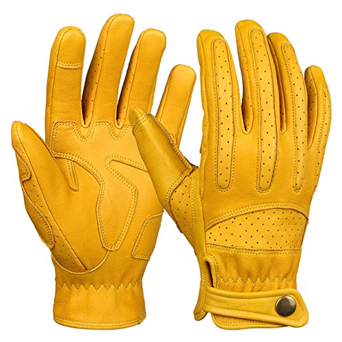 NJHGJ Handschuhe Herren Touchscreen Handschuhe Leder Motorradhandschuh Outdoor Vollfinger Fahrradhandschuhe Gelb Xl NJHGJ Handschuhe Herren Touchscreen Handschuhe Leder Motorradhandschuh Outdoor Vollfinger Fahrradhandschuhe Gelb Xl von NJHGJ