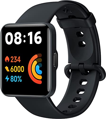 Mi Watch 2 Lite Smartwatch mit GPS, Bluetooth, Schlafmonitor, HD-Touchscreen, 1,55 Zoll, 17 professionelle Sportmodi + 100 Trainingsmodi, 5 ATM, Schwarz von NK