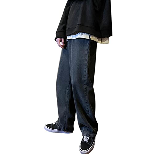 NKPUYT Baggy Jeans Herren Y2K Jeanshose Vintage Bedruckt Denim Hosen mit Weitem Bein Jeanshosen Lang Skateboard Jeans Teenager Jungen Hip Hop Jeans Gerade Jeanshose Harajuku Denim Pants von NKPUYT