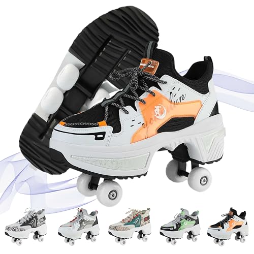 NKWVHI Schuhe mit Rollen für Jungen Mädchen,2 in1 Verstellbare Rollschuhe Schuhe,Quad- Rollschuhe Schuhe,Rollschuhe Damen Geburtstagsgeschenk NKWVHI Schuhe mit Rollen für Jungen Mädchen,2 in1 Verstellbare Rollschuhe Schuhe,Quad- Rollschuhe Schuhe,Rollschuhe Damen Geburtstagsgeschenk von NKWVHI