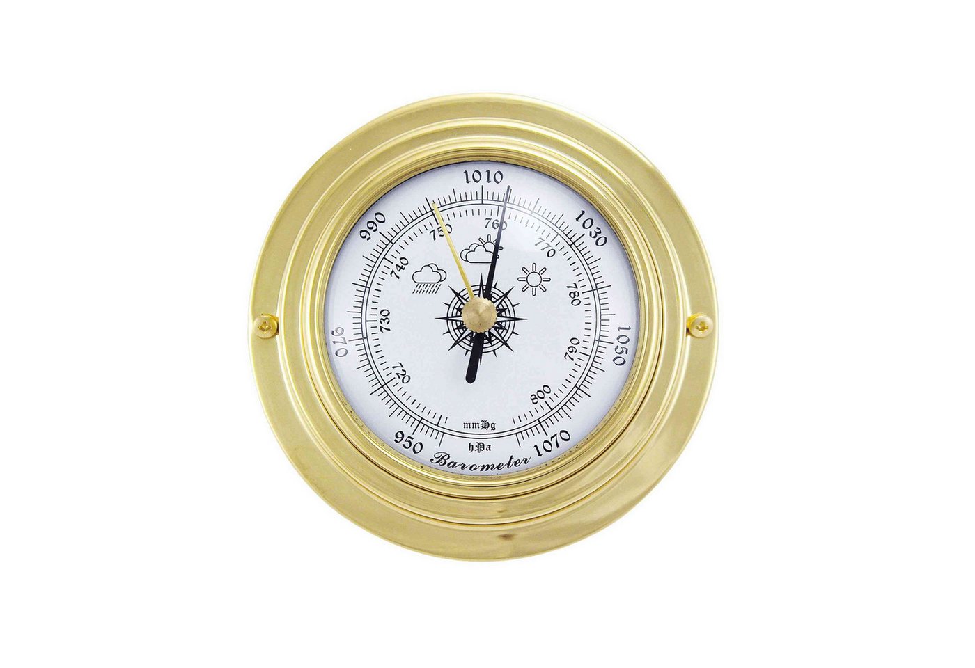 NKlaus Dekofigur Barometer aus Messing 9,8x6,3x3cm - Stilvolle Nautische Dekoration im, Made in Germany von NKlaus