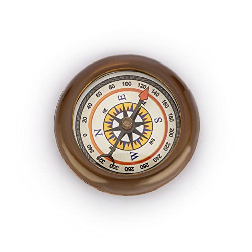 NKlaus Dünner Kompass aus Messing antik 4,5mm Taschenkompass Richtungsanzeiger Maritim 11650 von NKlaus