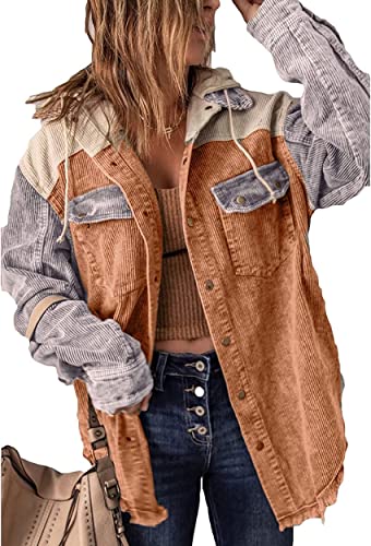 NLAVW Damen Cord Jacke, Brauner Cord Mantel, Langarm Mantel Herbst und Winter Oberbekleidung,Gelb,L NLAVW Damen Cord Jacke, Brauner Cord Mantel, Langarm Mantel Herbst und Winter Oberbekleidung,Gelb,L von NLAVW