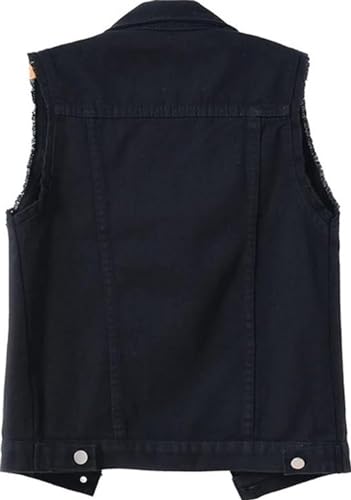 NLAVW Damen Denim Weste Denim Weste Plus Größe 5XL-6XL Kurze ärmellose Jacke Weste Vintage Jeans Weste Damen zerrissene Strickjacke,Schwarz,M NLAVW Damen Denim Weste Denim Weste Plus Größe 5XL-6XL Kurze ärmellose Jacke Weste Vintage Jeans Weste Damen zerrissene Strickjacke,Schwarz,M von NLAVW