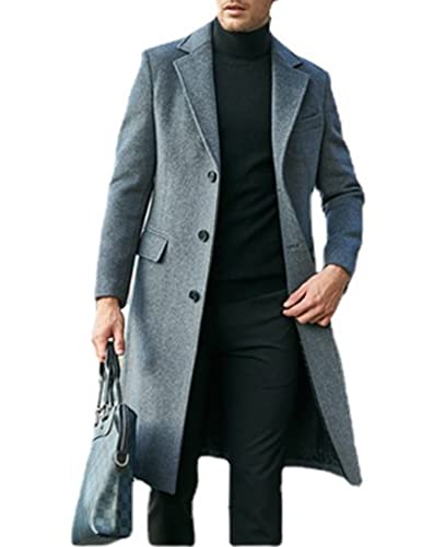 NLAVW Langer Trenchcoat Herren, Mantel Winter Warme Jacke Mantel Business Casual Smart Outwear Regular Fit Trenchcoat,Grau,XL NLAVW Langer Trenchcoat Herren, Mantel Winter Warme Jacke Mantel Business Casual Smart Outwear Regular Fit Trenchcoat,Grau,XL von NLAVW