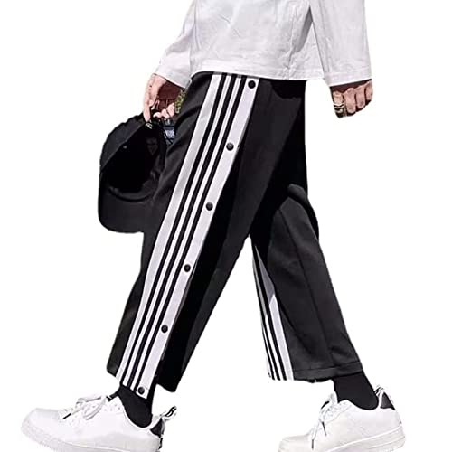 NLAVW Trainingshose Sporthose für Herren mit seitlicher Knopfleiste Hose Basketball Lässiges Training Aufwärmen Lockere Jogginghose mit offenem Bein und Taschen,Schwarz,3XL NLAVW Trainingshose Sporthose für Herren mit seitlicher Knopfleiste Hose Basketball Lässiges Training Aufwärmen Lockere Jogginghose mit offenem Bein und Taschen,Schwarz,3XL von NLAVW