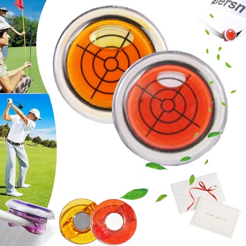 Golf Trainer-Golf Ball Marker Round Cap Clip Mark with Level Function, Bubble Level Golf Ball Marker, Ball Marker Level, for Men Women Golfer (2PCS-3) von NNBWLMAEE