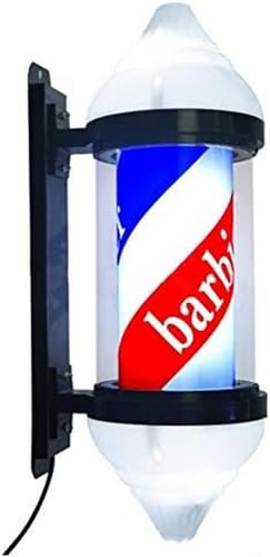 Barber Pole Salon Licht Outdoor Wandleuchte 60cm/24in Outdoor Led Barber Pole Light,Classic Hair Salon Open Sign Rotating Red White Blue Led Strips,Waterproof Barber Shop Pole Lampe,A NNOIHRAP von NNOIHRAP