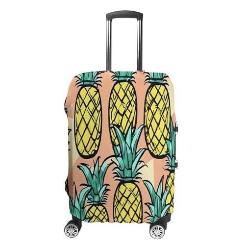 Ananass Elastische Kofferhülle Reisezubehör, Reiseutensilien, Reisegepäckschutz,Luftfahrzeugdruck Kofferschutzbezug, passend für Handgepäck Koffer (5,M) von NNSECS