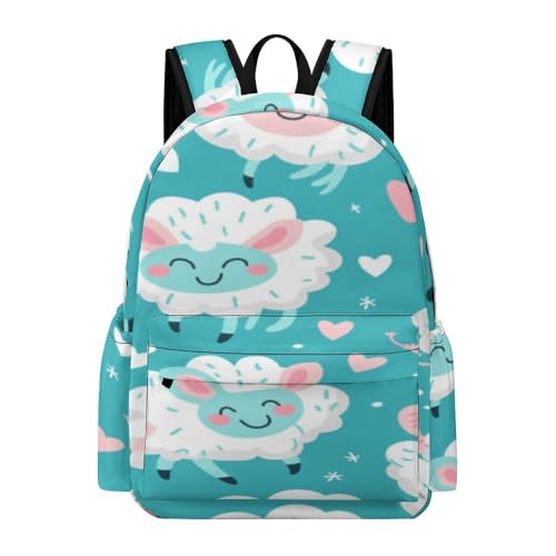 Schafss Rucksack,3DCartoonMotiveRucksack,lässige Büchertasche,Reisetagesrucksack für Mädchen, Jungen, Teenager (6) von NNSECS