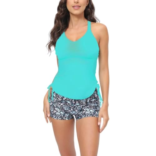 NOAFUNZO Langes Tankini-Set für Damen, dehnbar, rückenfrei, SJL2402-1 von NOAFUNZO