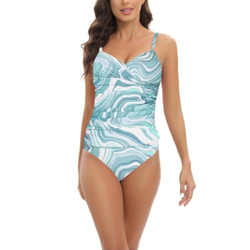 NOAFUNZO Langes Tankini-Set für Damen, dehnbar, rückenfrei, SJL2412 von NOAFUNZO