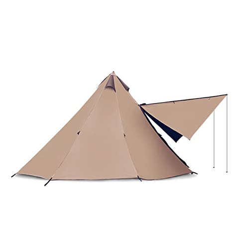 Camping-Indianer-Tipi-Zelt für 5–8 Personen, 3000 mm wasserdichtes Doppellagiges Pyramidenzelt mit Herdloch für Camping, Wandern, Picknick, Garten von NOALED