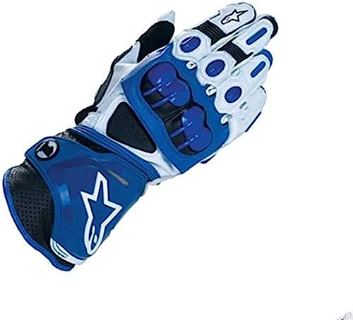 NOALED Original Leder-Motorradhandschuhe, Schutzhandschuhe, Größe L, Blau von NOALED