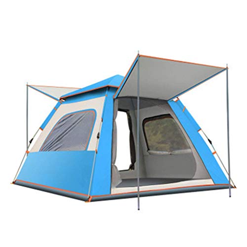Outdoor-Familienzelt, automatisches hydraulisches großes Zelt, Sonnenschutz und Belüftung, Starke Stabilität, geeignet für 4–6 Familienmitglieder zum Camping, 240 x 240 x 150 cm, blau von NOALED