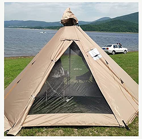 Pyramidenzelt, Outdoor-Campingzelt mit Kaminöffnung, Indianerzelt, beständig gegen Starke Winde und Regenstürme, großes Jurten-Camp-Zelt für Erwachsene, nur für 2–4 Personen von NOALED