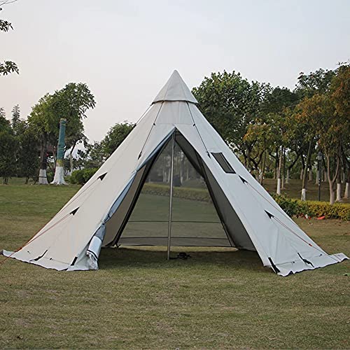 Pyramidenzelt Indian Shelter Anti-Regen-Outdoor-Campingzelt Jurtenzelt mit Herdloch Familien-Tipi-Zelt von NOALED