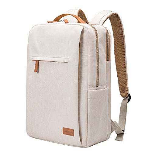 NOBLEMAN Rucksack Herren Laptop Business strapazierfähige Tasche arbeits Freizeit wasserdicht Travel Männer und Frauen School Studenten Damen City Computer-Tasche usb (beige) von NOBLEMAN