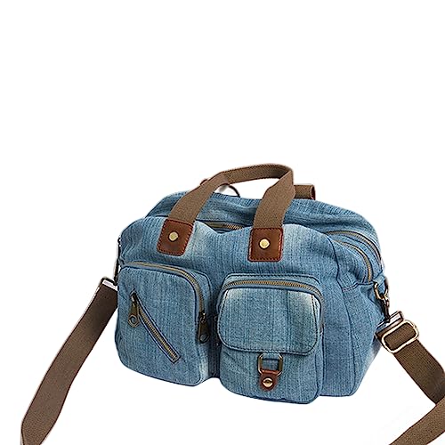 NOGRAX Damen-Umhängetaschen Casual Tote Bag Denim Handtaschen Weibliche Jeans Tasche Umhängetasche Mit Langen Riemen-Light Blue von NOGRAX