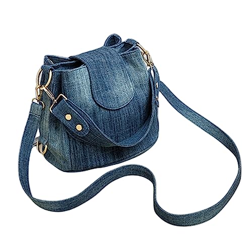NOGRAX Damen-Umhängetaschen Lässige Denim -Tasche Für Frauen Schulter -Crossbody -Tasche Mehrere Taschen Damen Handtasche Weibliche Totes Blau-Dark-Blue,26x21x19cm von NOGRAX